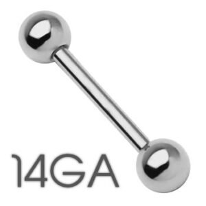 100pcs PCK - 14Ga. Grade 316L Surgical Steel Straight Barbell