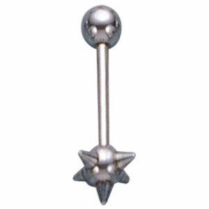 Surgical Steel Straight Barbell With Spike Ball