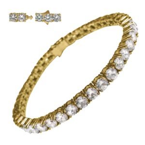 Stainless Steel Gold PVD Tennis Bracelet