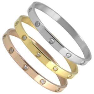 6MM - Stainless Steel CZ Bangle Bracelet