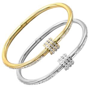 Stainless Steel CZ Bangle