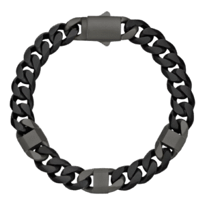 Matte Black Stainless Steel Cuban Chain Bracelet