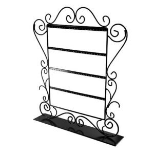 Decorative Steel Stand Earrings Display in Black Color (44 Pairs)