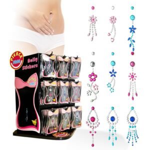 Belly Ring Stickers Display- 45 Piece - No Piercing Required!!
