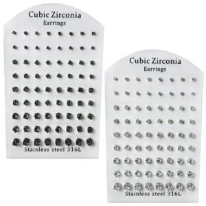 Stainless Steel Casting Setting Rounded Stud Display 36 Pairs