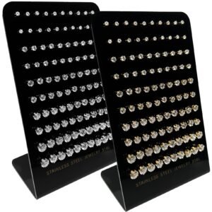 Stainless Steel cz Ear Stud Display 50 Pairs