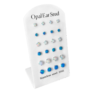 Stainless Steel Opal Stud Earrings Display
