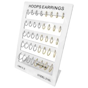 Stainless Steel CNC Hoop Earrings Display