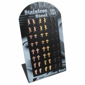 Stainless Steel Earring Display With 24 Pairs of PVD Earrings !!