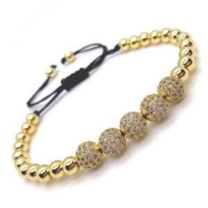 Gold Fashion Bracelet w/ Bling Beads