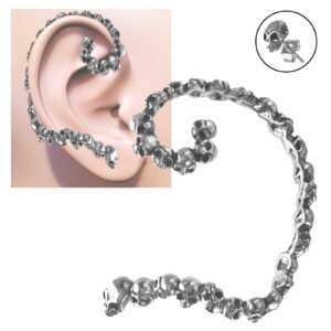 Stainless Steel Skull Heads Ear Piece