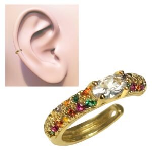 Fashion Rainbow Jewels Earcuff