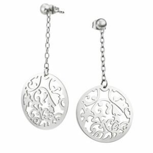 Stainless Steel Circular Dangly Earrings