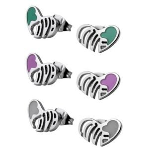Stainless Steel Heart Earring With Cut Out Love Inscription