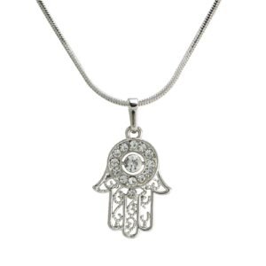 Fashion Rhinestone Hamsa Necklace