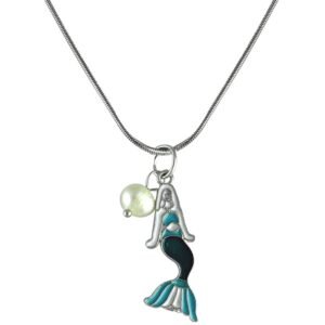 Fashion Necklace w/ Mermaid & Pearl Stone Charms