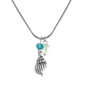 Fashion Necklace w/ Shell & Sea Life Charms