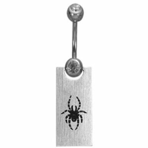 Surgical Steel Dangle Belly Ring - Tribal Spider Design