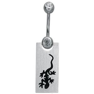Surgical Steel Dangle Belly Ring - Lizard Design