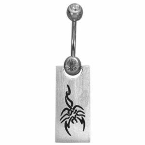 Surgical Steel Dangle Belly Ring - Tribal Design
