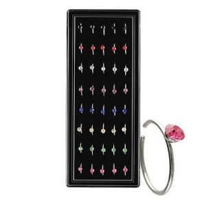 Grade 316L Surgical Steel Case Of 40 Jeweled Nose Hoops