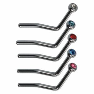 16GA Jeweled Surgical Steel Fishtail Lip Labret