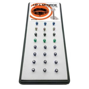 Case of 24 Surgical Steel Anodized Lip/Labrets with Clear Stones
