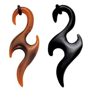 6GA. Organic Horn & Bone Expander With Tribal Design