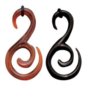 4GA. Organic Horn & Bone Expander With Swirl Design