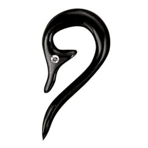 6GA. Natural Horn & Bone Expander w / CZ Stone