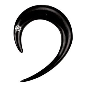 2GA. Natural Horn & Bone Expander w / CZ Stone
