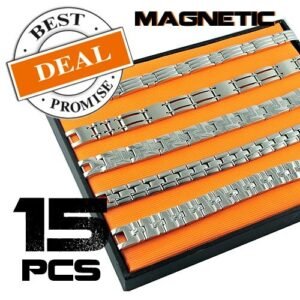 15pcs PCK - Stainless Steel Magnetic Bracelets Package