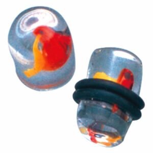 10mm - (3/8") Glass Plug with Color Swirls