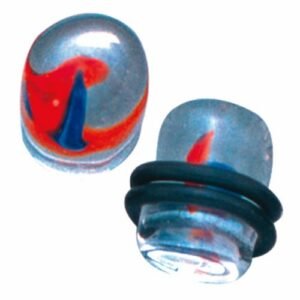 10mm - (3/8") Glass Plug with Color Swirls