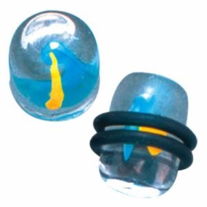 10mm - (3/8") Glass Plug with Color Swirls