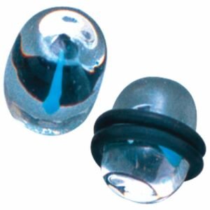 10mm - (3/8") Glass Plug with Color Swirls