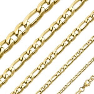 Stainless Steel Gold PVD Figaro Chain
