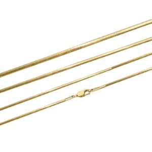Stainless Steel Gold Pvd Shiny Cut Snake Chain