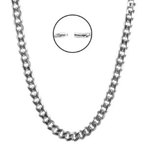 Stainless Steel Cuban Link Necklace w/ Bayonet Closure