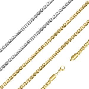 Stainless Steel Spiga Chain Necklace