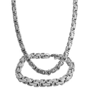 Stainless Steel Byzantine Box Chain Set 6mm