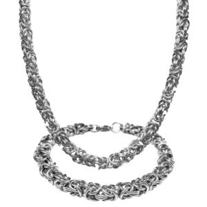 Stainless Steel Byzantine Chain Set