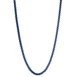 Stainless Steel Blue PVD Rolo Square Chain