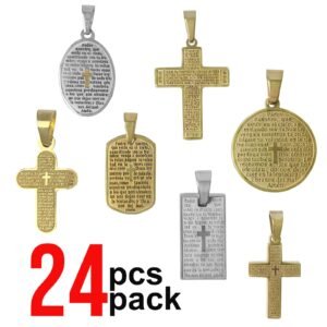 Stainless Steel Padre Prayer Pendants Pack