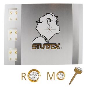 Gold Plated Sterilized Ear Piercing Studs with Clear CZ Stones - 12 Pairs