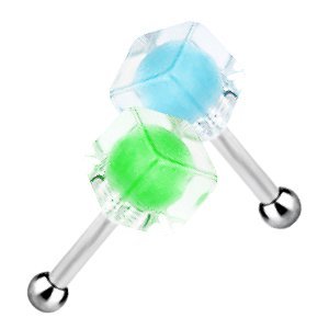 Ice Cube Barbell Cartilage Earing For Tragus/Helix Piercings
