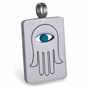 Judaica Stainless Steel Etched Pendant