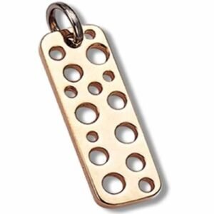 Stainless steel Designer Holes Gold PVD Pendant