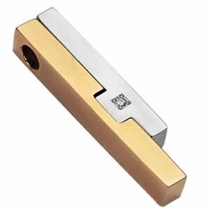 Double Pendant - 18K Gold & Stainless Steel w/ Diamond
