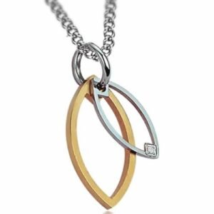 Stainless steel pendant with diamond